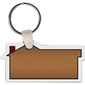 Full Color On White Item - 2.5" X 1.25" - Full Color House Shaped Key Tag