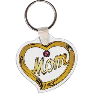 Full Color On White Item - Full Color Mothers Day Pendant Shape Key Tag, 2" X 1.95"