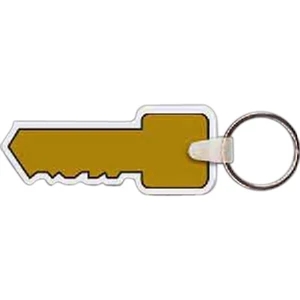 Full Color On White Item - 2.85" X 1.19" - Full Color Key Shaped Key Tag
