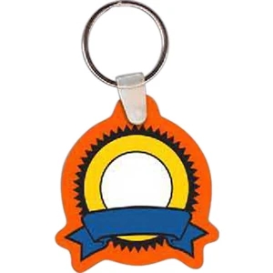 Full Color On White Item - 1.99" X 2.16" - Full Color Ribbon Shape Key Tag