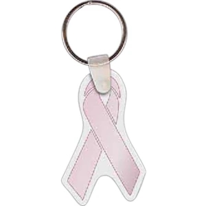 Full Color On White Item - 1.37" X 2.2" - Full Color Ribbon Shape Key Tag