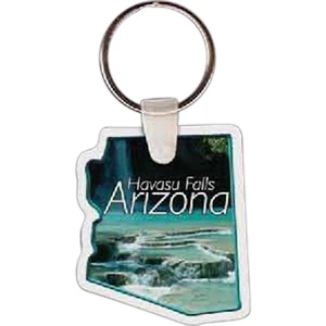 Full Color On White Item - Full Color Alaska Shape Key Tag, 2.04" X 1.73"