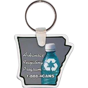 Full Color On White Item - Full Color Arkansas Shape Key Tag, 1.93" X 1.75"