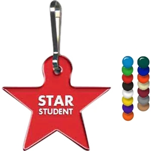 Full Color On Color Item - Full Color Star Shape Zippy Clip, 1.44" X 1.27"