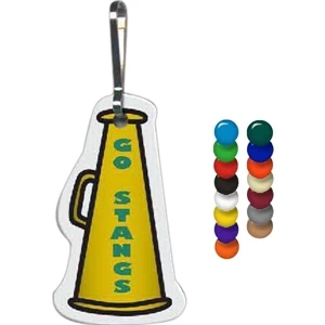Full Color On Color Item - Full Color Megaphone Shape Zippy Clip, 1.83" X 1.06"