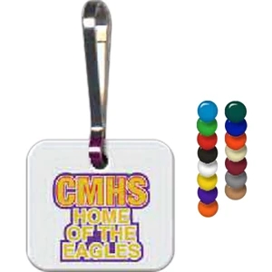 Full Color On Color Item - Full Color Square Shape Zippy Clip, 1.06" X 1.06"