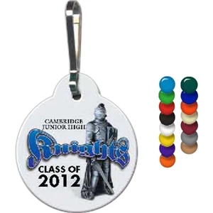 Full Color On Color Item - Full Color Circle Shape Zippy Clip, 1.22" X 1.30"
