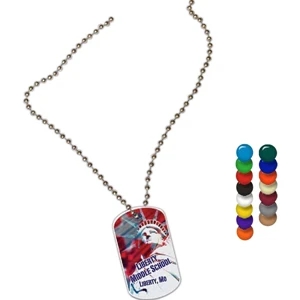 Full Color On White Item - Full Color Dog Tag Shape Spirit Tag, 1.12" X 2"