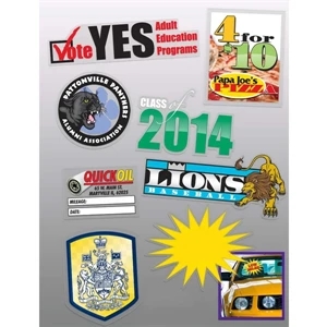 5 Or Less Sq. Inches - Permanent Decal Clear Vinyl With Front Adhesive
