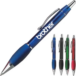 Grip - Plunger Action Ballpoint Pen With Translucent Body, Soft Grip And Black Ink