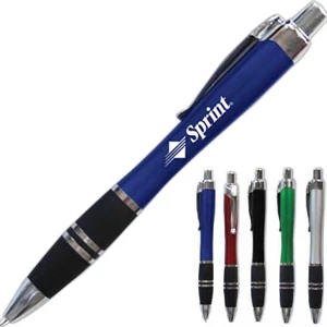 Heather (tm) - Silver Accents, Soft Grip, Metal Clip, Tip, And Plunger Pen
