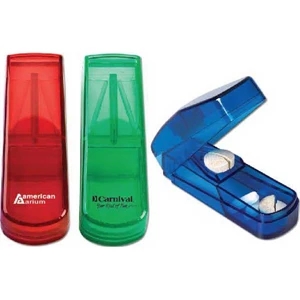 Lancelot - Standard - Rectangular Shape Translucent Pill Cutter With Pill Storage