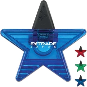 Orion - Standard - Translucent Star Shaped Memo Clip Holder With Durable Black Grip