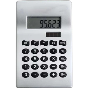 Ripple - Standard - Desktop Silver Solar Calculator With Raised Rubber Keys