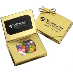 Connection - 1 Day Rush Service - Gold Business Card Box With Kosher Gourmet Chocolate Covered Candy