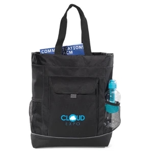 Transitions - Black - Backpack Tote Bag With Side Mesh Water Bottle Pockets