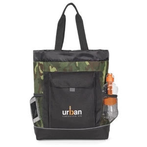 Transitions - Urban Camo Backpack Tote Bag With Side Mesh Water Bottle Pockets