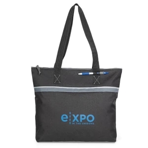 Muse - Black - Convention Tote Bag With Large Capacity Compartment And Zippered Closure