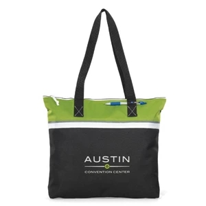 Muse - Apple Green - Convention Tote Bag With Large Capacity Compartment And Zippered Closure