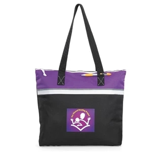 Muse - Purple - Convention Tote Bag With Large Capacity Compartment And Zippered Closure
