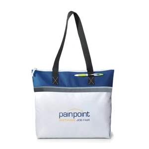Marina - Royal Blue - Convention Tote Bag With Zippered Closure And 26" Shoulder Straps