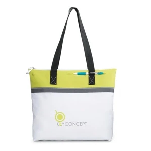 Marina - Neon Limeade - Convention Tote Bag With Zippered Closure And 26" Shoulder Straps