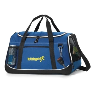 Echo - Royal Blue - Polyester Sport Bag With Side Zippered Mesh Pocket