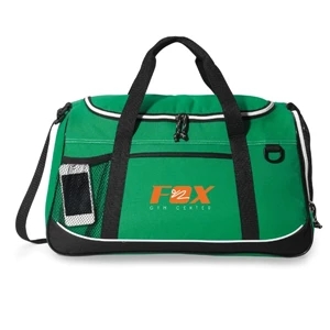 Echo - Kelly Green - Polyester Sport Bag With Side Zippered Mesh Pocket