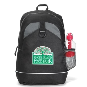 Canyon - Black - Polyester Backpack With Top Grab Handle And Side Mesh Water Bottle Pocket