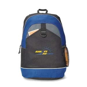 Canyon - Royal Blue - Polyester Backpack With Top Grab Handle And Side Mesh Water Bottle Pocket