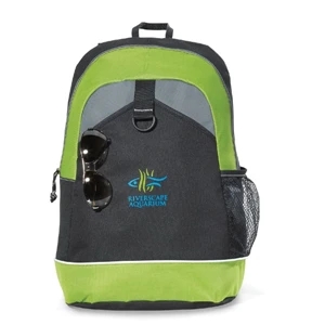Canyon - Apple Green - Polyester Backpack With Top Grab Handle And Side Mesh Water Bottle Pocket