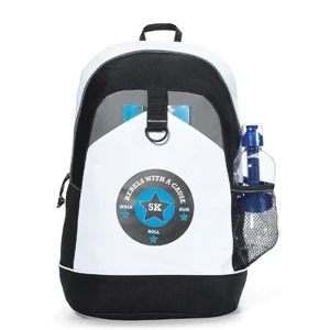 Canyon - White - Polyester Backpack With Top Grab Handle And Side Mesh Water Bottle Pocket
