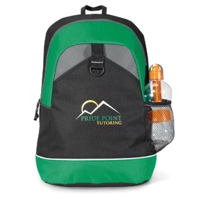 Canyon - Kelly Green - Polyester Backpack With Top Grab Handle And Side Mesh Water Bottle Pocket