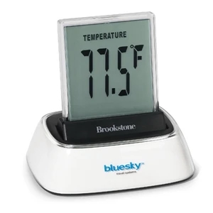 Brookstone (r) - Digital Desktop Clock With Time, Date, Temperature, Alarm And Stopwatch Functions