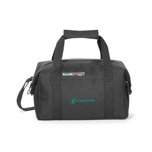 Pacific - Black - Polyester Lunch Cooler With Zippered Closure To Expandable Main Compartment