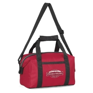 Pacific - Red - Polyester Lunch Cooler With Zippered Closure To Expandable Main Compartment