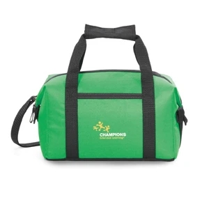 Pacific - Kelly Green - Polyester Lunch Cooler With Zippered Closure To Expandable Main Compartment