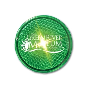 Buzstrobe - Green With Green Led - Round Reflector Strobe Button With Push Button Activation