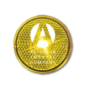 Buzstrobe - Yellow With Yellow Led - Round Reflector Strobe Button With Push Button Activation