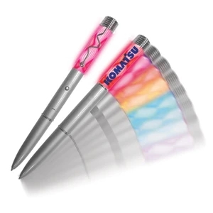 Buzpen (tm) - Color-changing Swirl - Spring Clip Pen With Push Button Activation