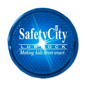 Buzstrobe - Blue With Blue Led - Round Reflector Strobe Button With Push Button Activation