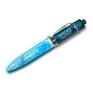 Buzpen (tm) - Blue - Bubble Glow Pen With Dazzling Tiny Bubbles Embedded In The Plastic Barrel