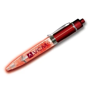 Buzpen (tm) - Red - Bubble Glow Pen With Dazzling Tiny Bubbles Embedded In The Plastic Barrel