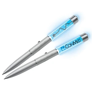 Buzpen (tm) - Blue Bubble - Spring Clip Pen With Tiny Bubbles Embedded In The Barrel