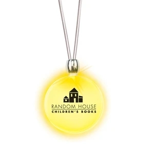 Round/yellow Led - Frosted Glow Pendant. Constant Glow. Magnetic Safety Clasp