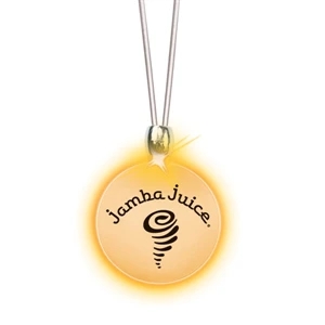 Round/orange Led - Frosted Glow Pendant. Constant Glow. Magnetic Safety Clasp