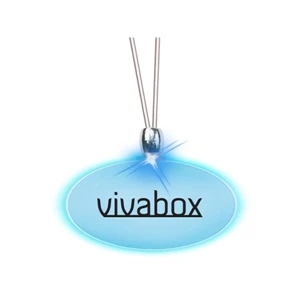 Oval/blue Led - Frosted Glow Pendant. Constant Glow. Magnetic Safety Clasp