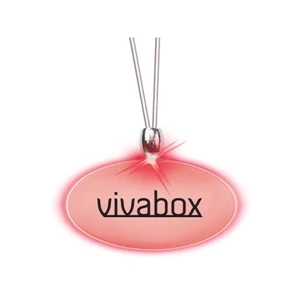 Oval/red Led - Frosted Glow Pendant. Constant Glow. Magnetic Safety Clasp