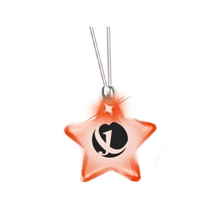 Star/red Led - Frosted Glow Pendant. Constant Glow. Magnetic Safety Clasp