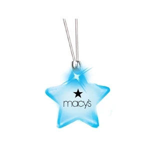 Star/blue Led - Frosted Glow Pendant. Constant Glow. Magnetic Safety Clasp
